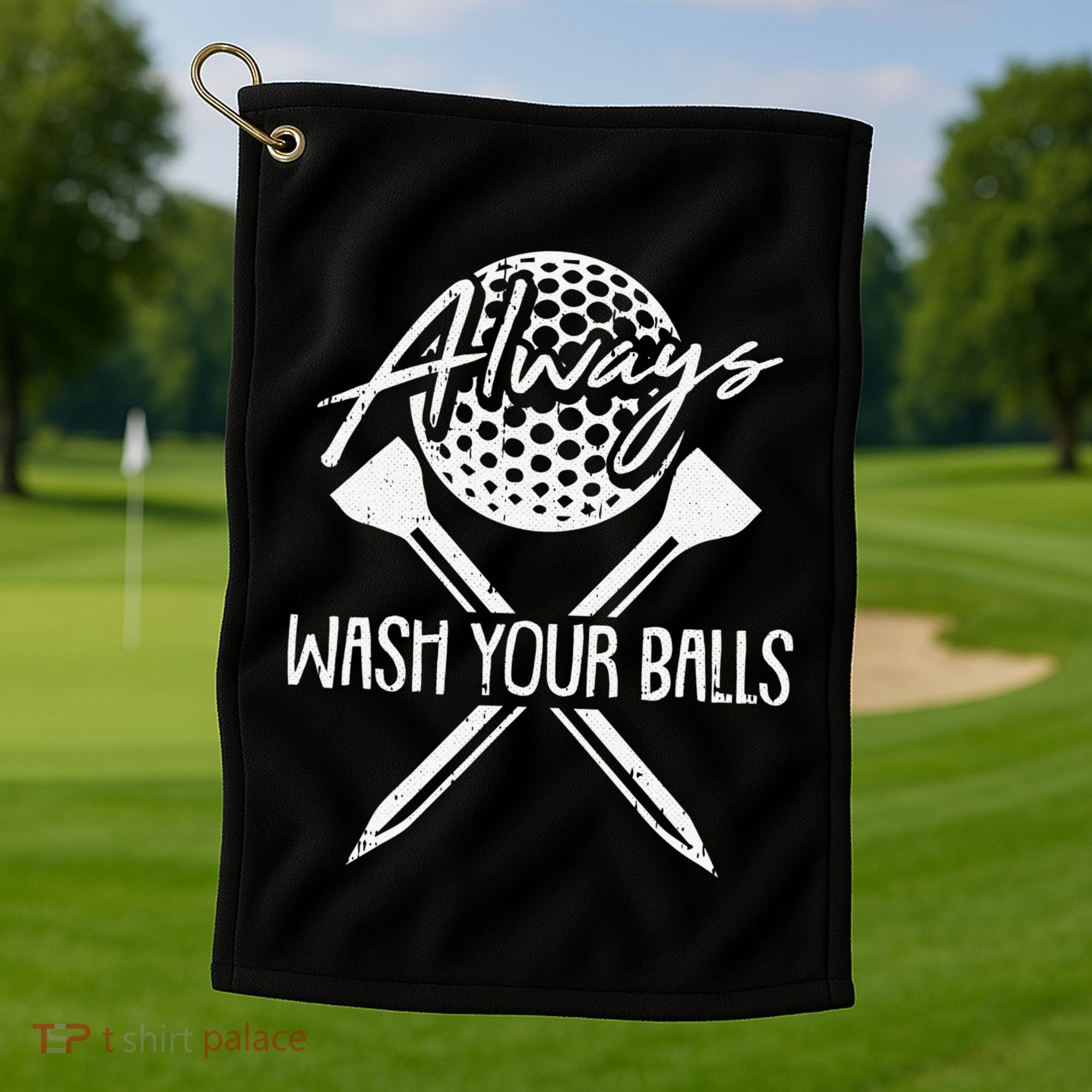 Funny Golf Always Wash Your Balls Retro Golfing Gift Golf Towel
