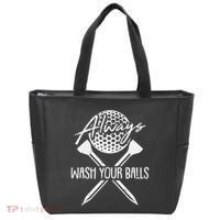 Funny Golf Always Wash Your Balls Retro Golfing Gift Tote Bag thumb 0