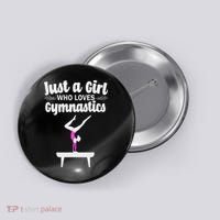 Funny Gymnastics Art For Women N Acrobat Gymnasts Button thumb 0