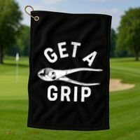 Funny Get A Grip Golf Towel thumb 1