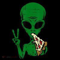 Funny Green Alien Eat Pizza Say Hi Aliens Picture Coffee Mug thumb 5