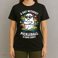 Funny Ghost A Day Without Pickleball Is Boo Sheet T-Shirt thumb 4