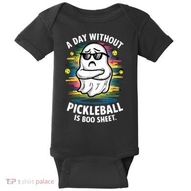 Funny Ghost A Day Without Pickleball Is Boo Sheet Baby Bodysuit