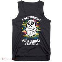 Funny Ghost A Day Without Pickleball Is Boo Sheet Tank Top thumb 0