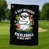 Funny Ghost A Day Without Pickleball Is Boo Sheet Golf Towel thumb 1