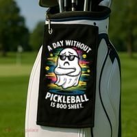 Funny Ghost A Day Without Pickleball Is Boo Sheet Golf Towel thumb 2