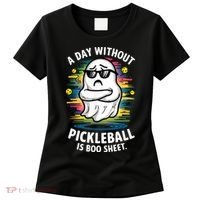 Funny Ghost A Day Without Pickleball Is Boo Sheet Women's T-Shirt thumb 0