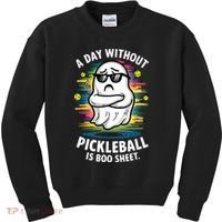 Funny Ghost A Day Without Pickleball Is Boo Sheet Kids Sweatshirt thumb 0