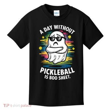 Funny Ghost A Day Without Pickleball Is Boo Sheet Kids T-Shirt