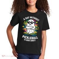Funny Ghost A Day Without Pickleball Is Boo Sheet Kids T-Shirt thumb 2