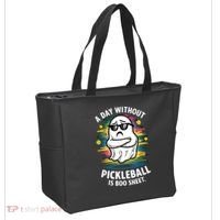 Funny Ghost A Day Without Pickleball Is Boo Sheet Tote Bag thumb 2
