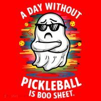 Funny Ghost A Day Without Pickleball Is Boo Sheet Santa Hat thumb 1