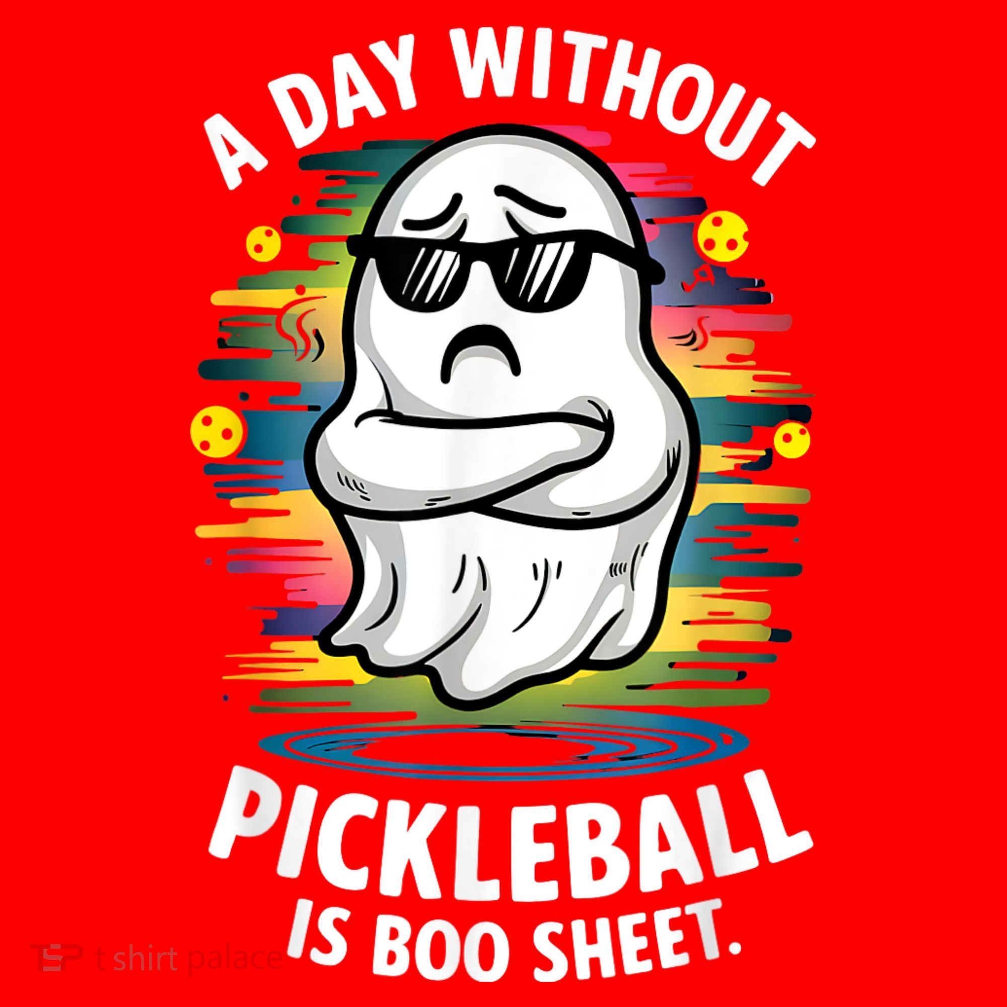 Funny Ghost A Day Without Pickleball Is Boo Sheet Santa Hat