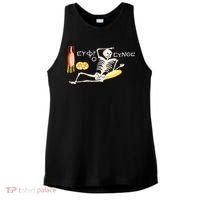 Funny Greek Be Cheerful Enjoy Your Life Skeleton Ladies PosiCharge Tri-Blend Wicking Tank thumb 0