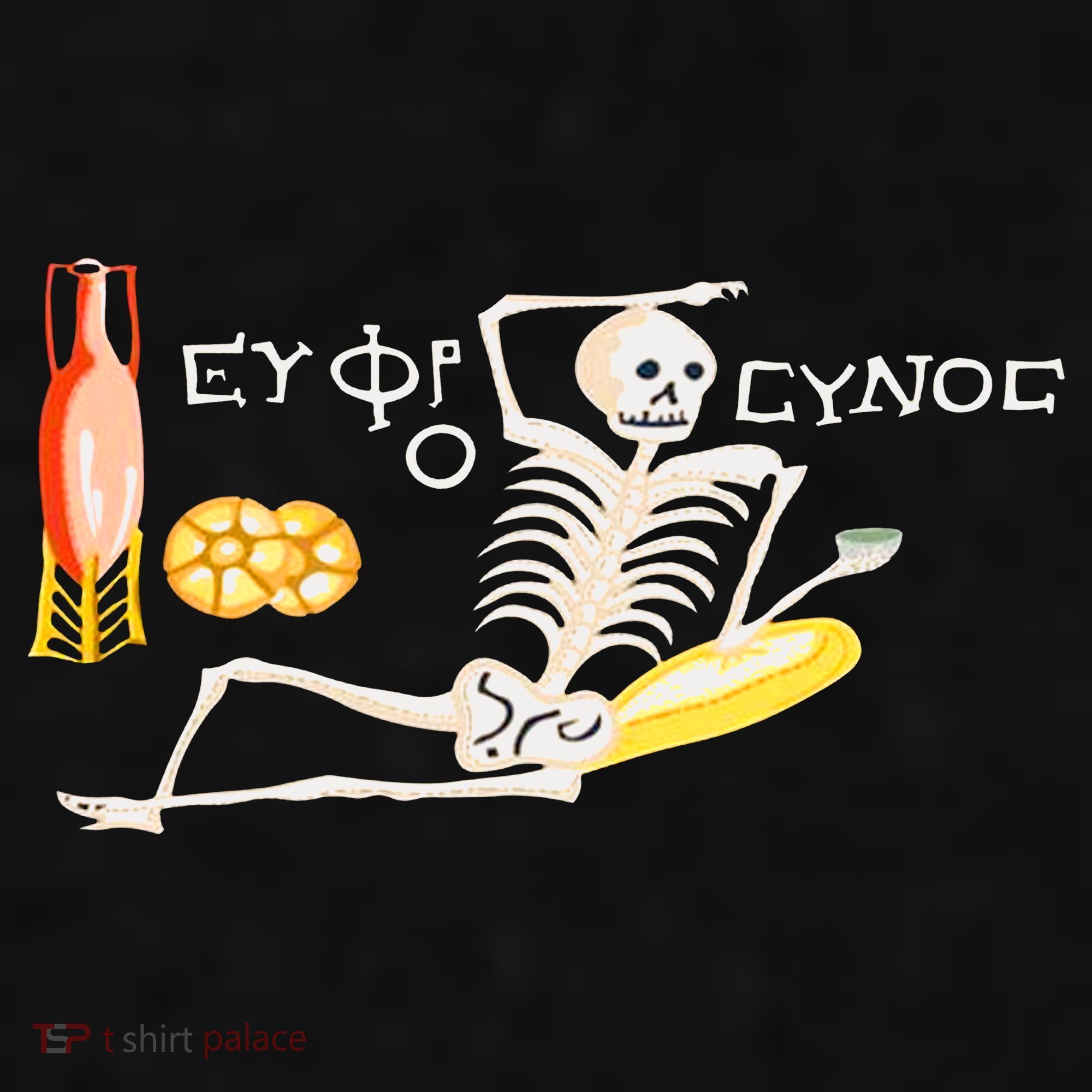 Funny Greek Be Cheerful Enjoy Your Life Skeleton Ladies PosiCharge Tri-Blend Wicking Tank