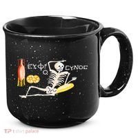 Funny Greek Be Cheerful Enjoy Your Life Skeleton 15oz Campfire Ceramic Mug thumb 0
