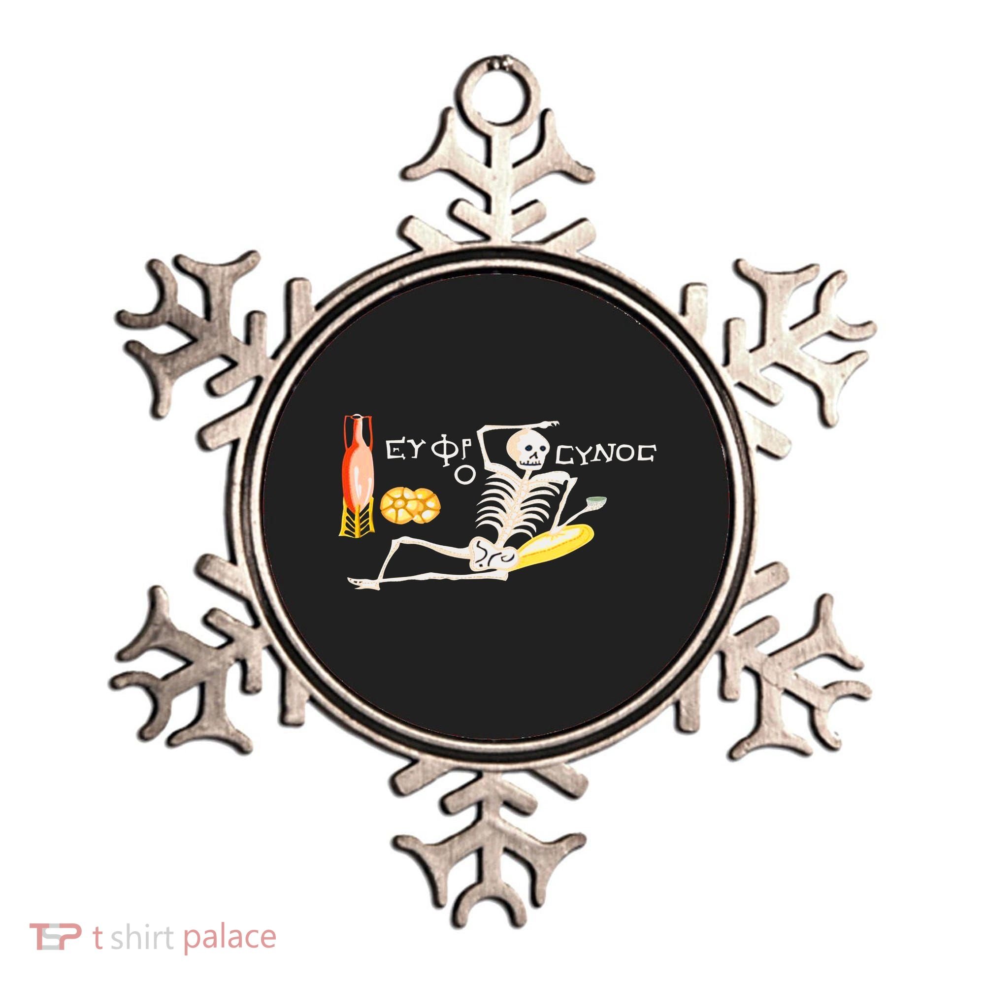 Funny Greek Be Cheerful Enjoy Your Life Skeleton Ornament