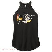 Funny Greek Be Cheerful Enjoy Your Life Skeleton Women's Perfect Tri Rocker Tank thumb 0