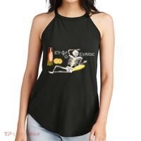 Funny Greek Be Cheerful Enjoy Your Life Skeleton Women's Perfect Tri Rocker Tank thumb 2