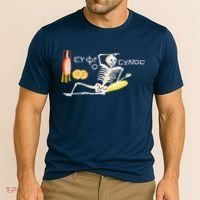 Funny Greek Be Cheerful Enjoy Your Life Skeleton Cooling Performance Crew T-Shirt thumb 2
