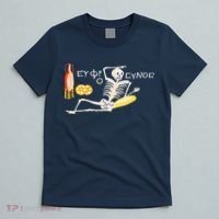 Funny Greek Be Cheerful Enjoy Your Life Skeleton T-Shirt thumb 5