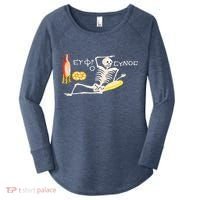 Funny Greek Be Cheerful Enjoy Your Life Skeleton Women's Perfect Tri Tunic Long Sleeve Shirt thumb 0