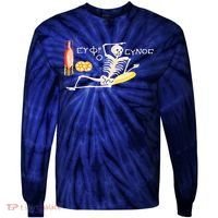 Funny Greek Be Cheerful Enjoy Your Life Skeleton Tie-Dye Long Sleeve Shirt thumb 0
