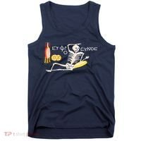 Funny Greek Be Cheerful Enjoy Your Life Skeleton Tank Top thumb 0