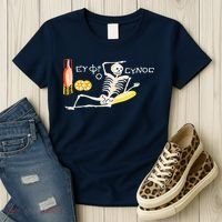 Funny Greek Be Cheerful Enjoy Your Life Skeleton Women's T-Shirt thumb 3