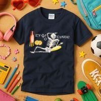 Funny Greek Be Cheerful Enjoy Your Life Skeleton Kids T-Shirt thumb 3