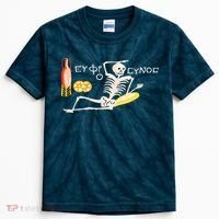 Funny Greek Be Cheerful Enjoy Your Life Skeleton Kids Tie-Dye T-Shirt thumb 0