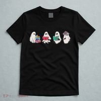Funny Ghost Book Reading Halloween Books Lover Teacher T-Shirt thumb 5