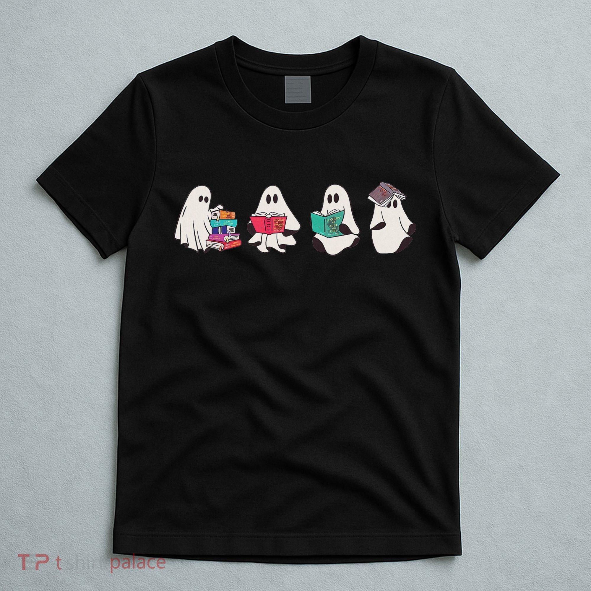 Funny Ghost Book Reading Halloween Books Lover Teacher T-Shirt