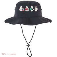 Funny Ghost Book Reading Halloween Books Lover Teacher Bucket Hat thumb 0
