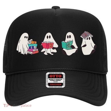 Funny Ghost Book Reading Halloween Books Lover Teacher Hat