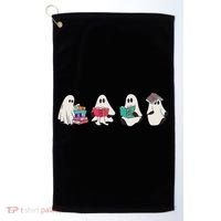 Funny Ghost Book Reading Halloween Books Lover Teacher Golf Towel thumb 0