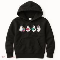 Funny Ghost Book Reading Halloween Books Lover Teacher Kids Hoodie thumb 0