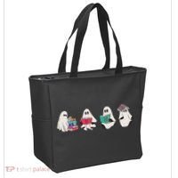 Funny Ghost Book Reading Halloween Books Lover Teacher Tote Bag thumb 2