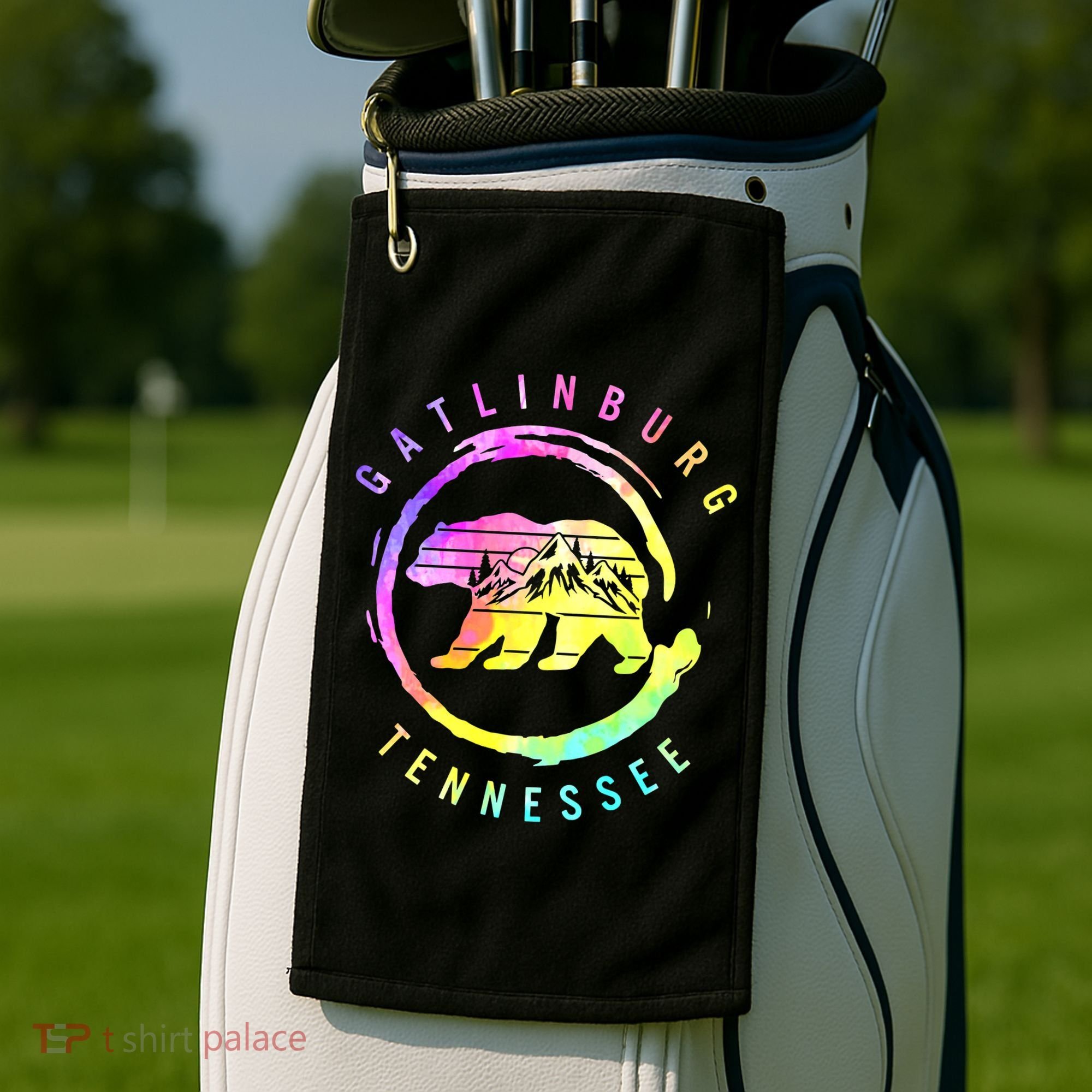 Funny Gatlinburg Bear Tenessee Golf Towel