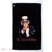 Funny Go Back To California Conservative Golf Towel thumb 0