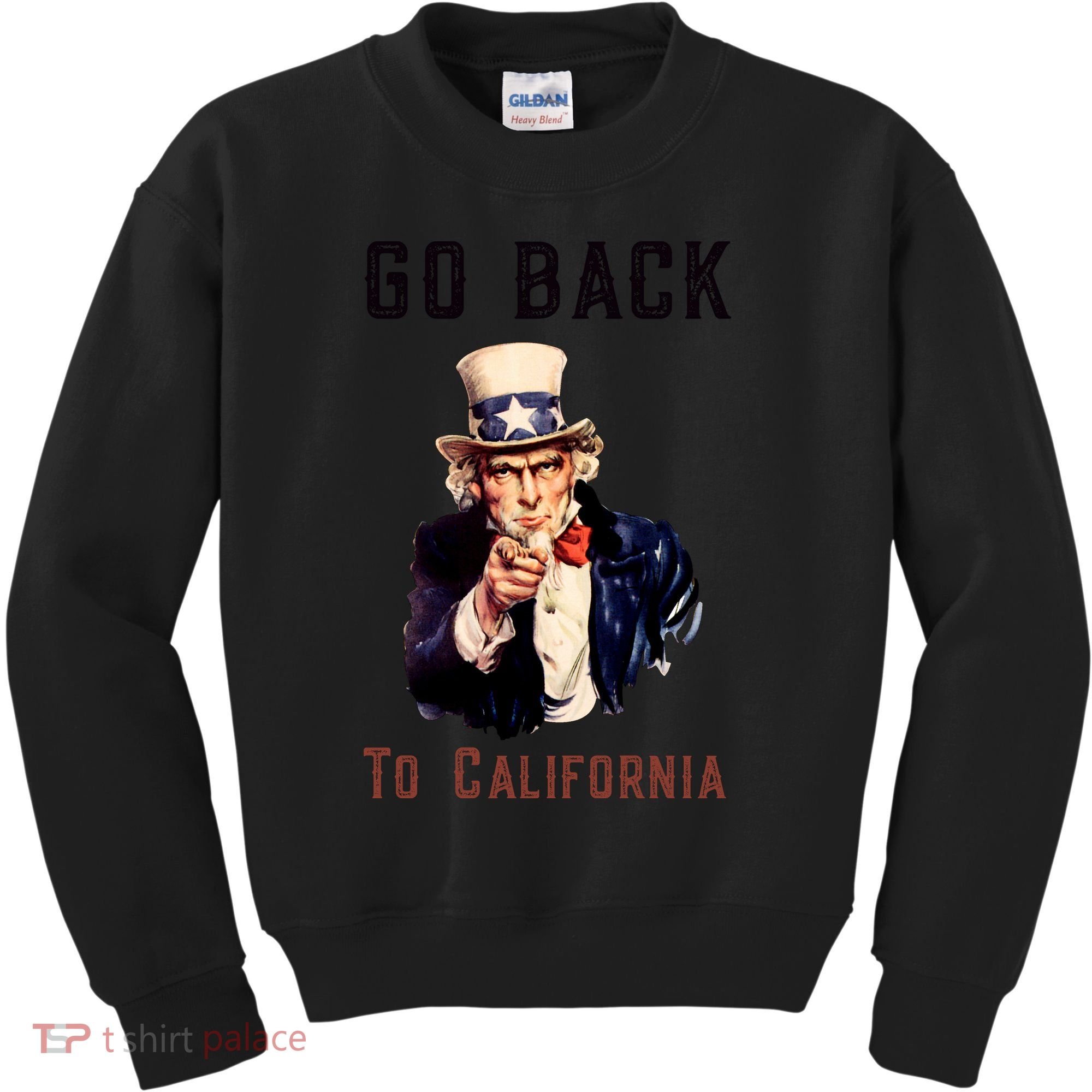 Funny Go Back To California Conservative Kids Sweatshirt