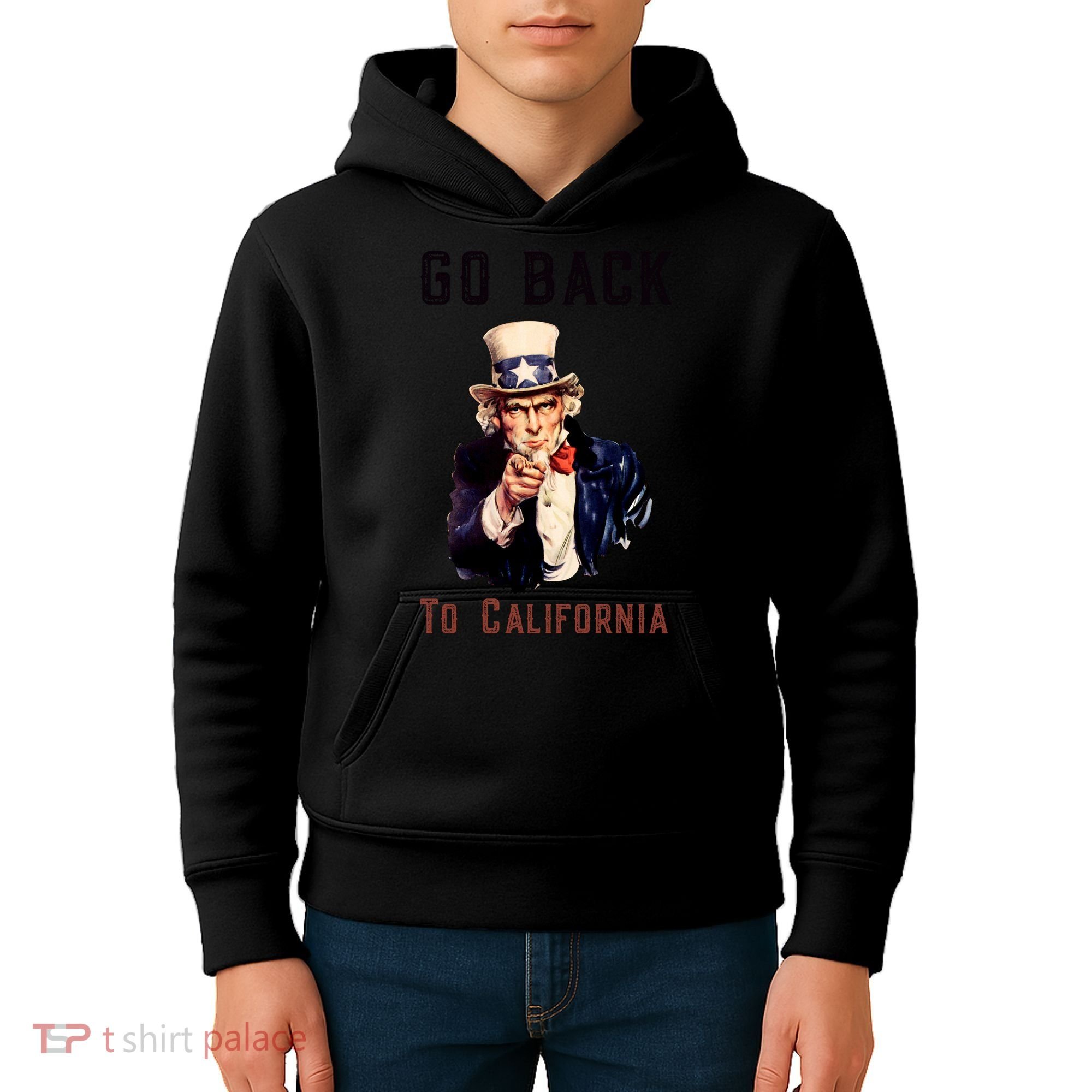 Funny Go Back To California Conservative Kids Hoodie