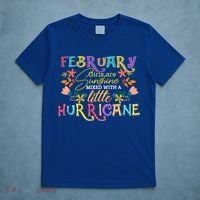 February Girls Birthday Funny Sunshine Mixed Hurricane Gift T-Shirt thumb 5