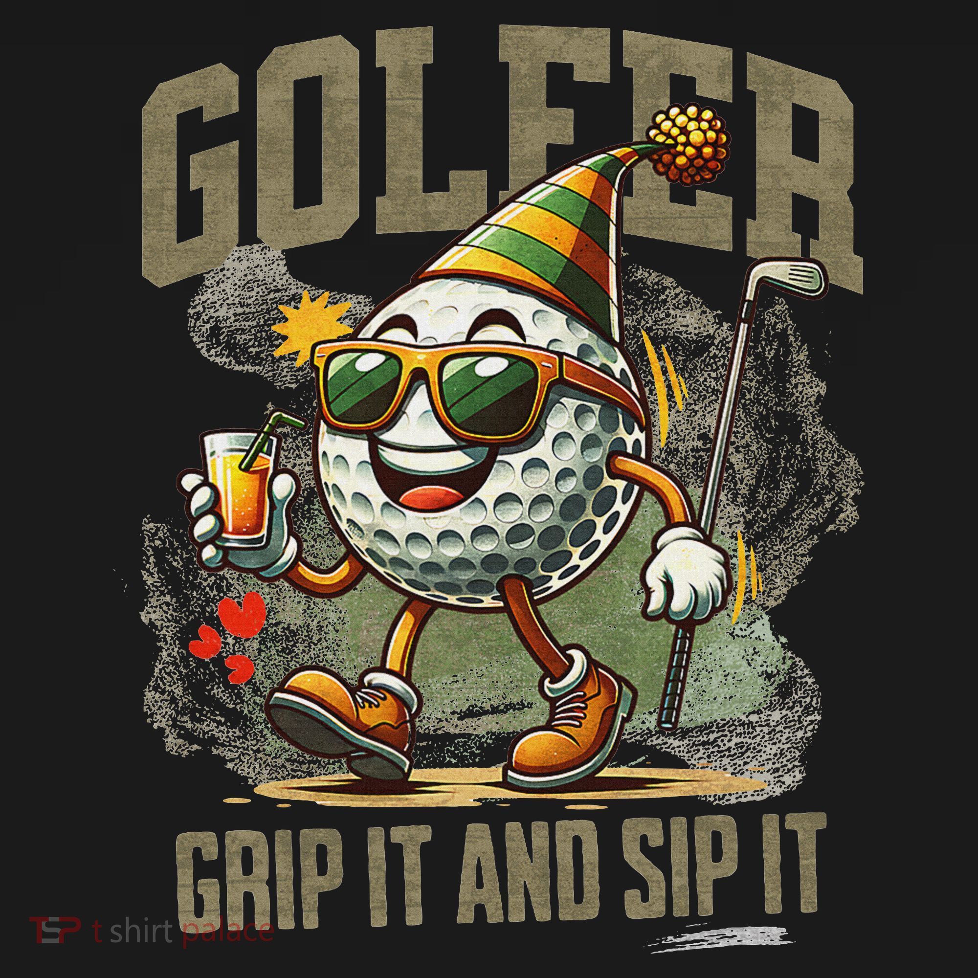 Funny Golf Ball Drinking, Golf Club Party 19th Hole Fans Polo
