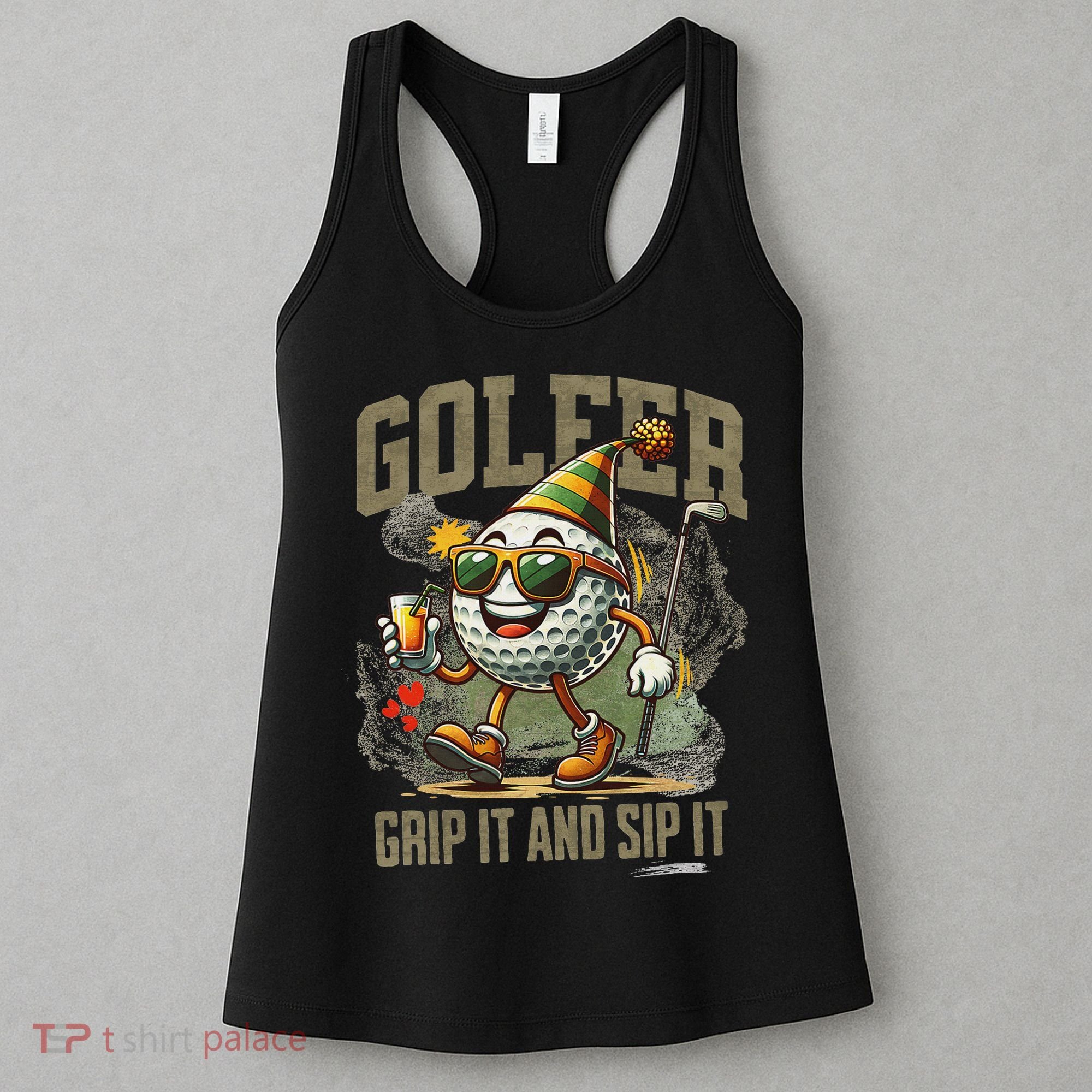 Funny Golf Ball Drinking, Golf Club Party 19th Hole Fans Women's Tank Top