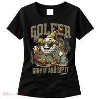 Funny Golf Ball Drinking, Golf Club Party 19th Hole Fans Women's T-Shirt thumb 0