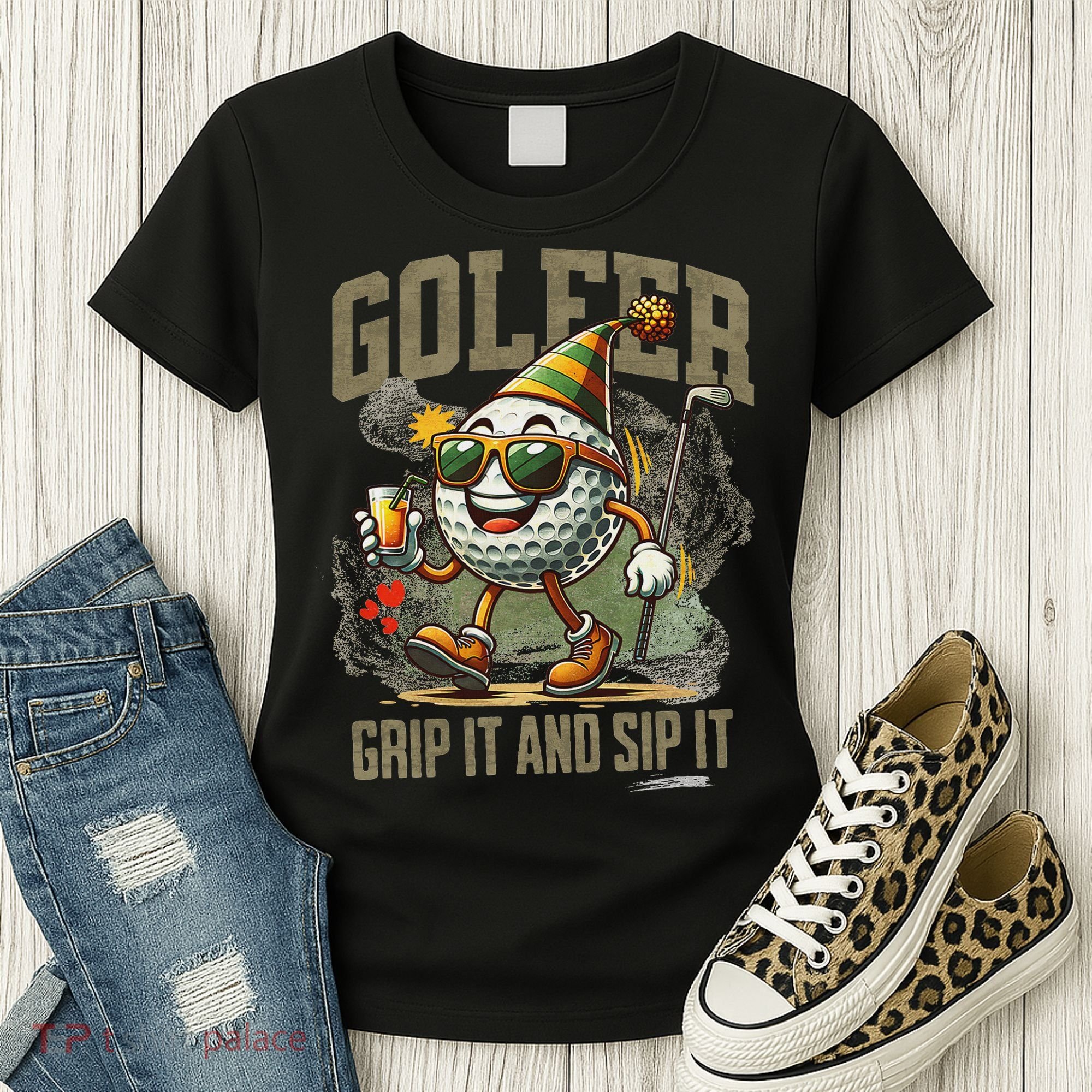 Funny Golf Ball Drinking, Golf Club Party 19th Hole Fans Women's T-Shirt