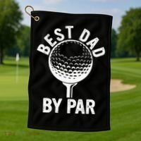Funny Golfing Best Dad By Par Golf For Dads Golf Towel thumb 1