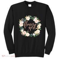 Flower Girl Blush Floral Wreath Wedding Sweatshirt thumb 0