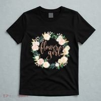 Flower Girl Blush Floral Wreath Wedding T-Shirt thumb 5